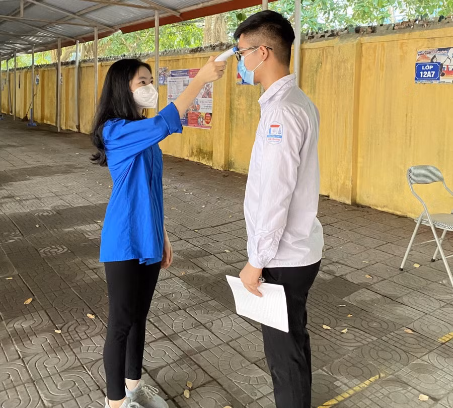 Điểm thi tại trường THPT Ngô Sĩ Liên (TP Bắc Giang) có 95 thí sinh dự thi tại 6 phòng thi.