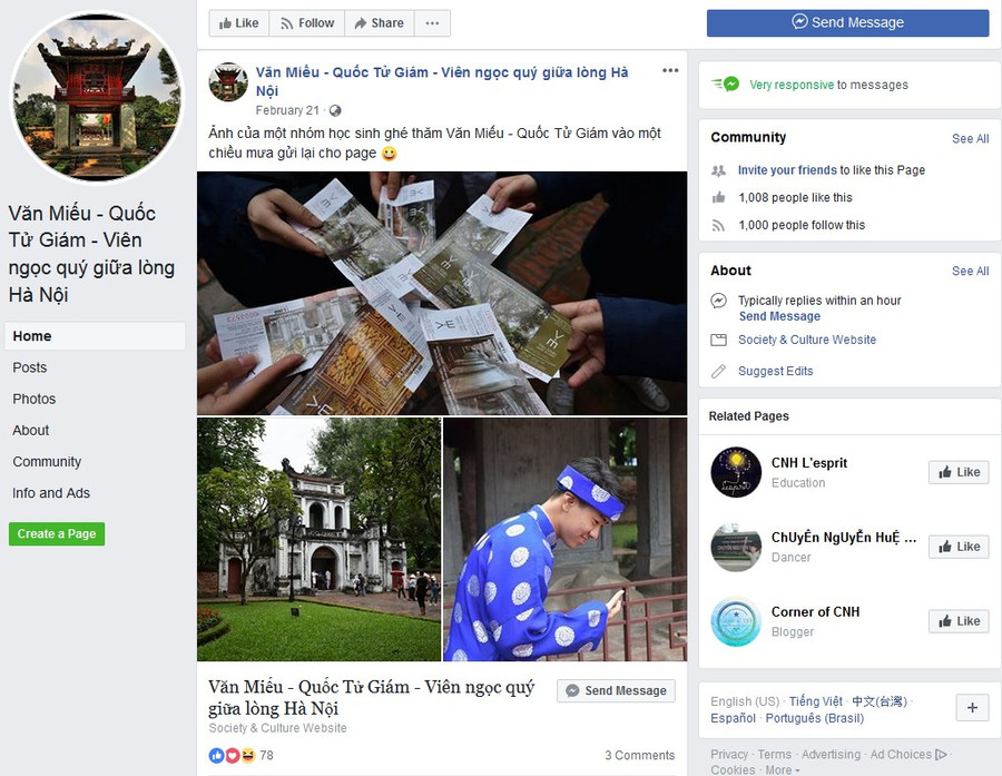 Fanspage Văn Miếu - Quốc Tử Giám - Viên ngọc quý giữa lòng Hà Nội của nhóm nghiên cứu Fanspage Văn Miếu - Quốc Tử Giám - Viên ngọc quý giữa lòng Hà Nội của nhóm nghiên cứu