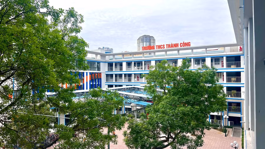 Trường THCS Thành Công - một trong 5 điểm thi tại quận Ba Đình.