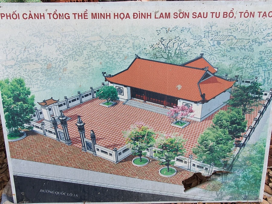 Phối cảnh đình làng Nam Sơn sau khi được trùng tu.