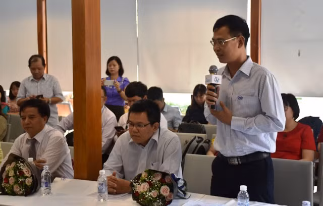 Ông Nguyễn Thanh Hải - Phó Tổng Giám đốc Công ty Cổ phần Nhựa Bình Minh, chia sẻ về quá trình phấn đấu đạt giải thưởng của tập thể công ty