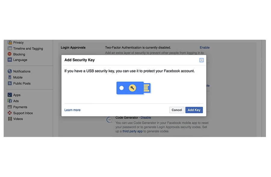 Facebook thêm tính năng bảo mật tài khoản bằng... USB