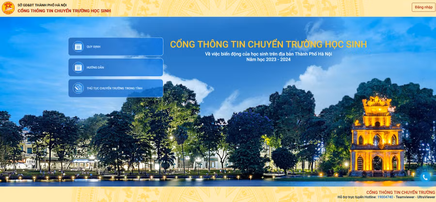 Cổng thông tin chuyển trường của Sở GD&amp;ĐT Hà Nội.