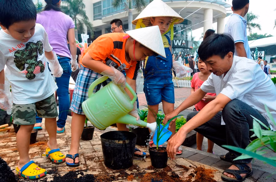 Tham gia Ngày hội giúp các bạn nhỏ có được những kiến thức về nông nghiệp, tình yêu với thiên nhiên, cỏ cây
