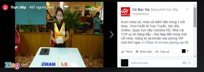 Facebook Live ở Việt Nam thành ổ cờ bạc trực tuyến