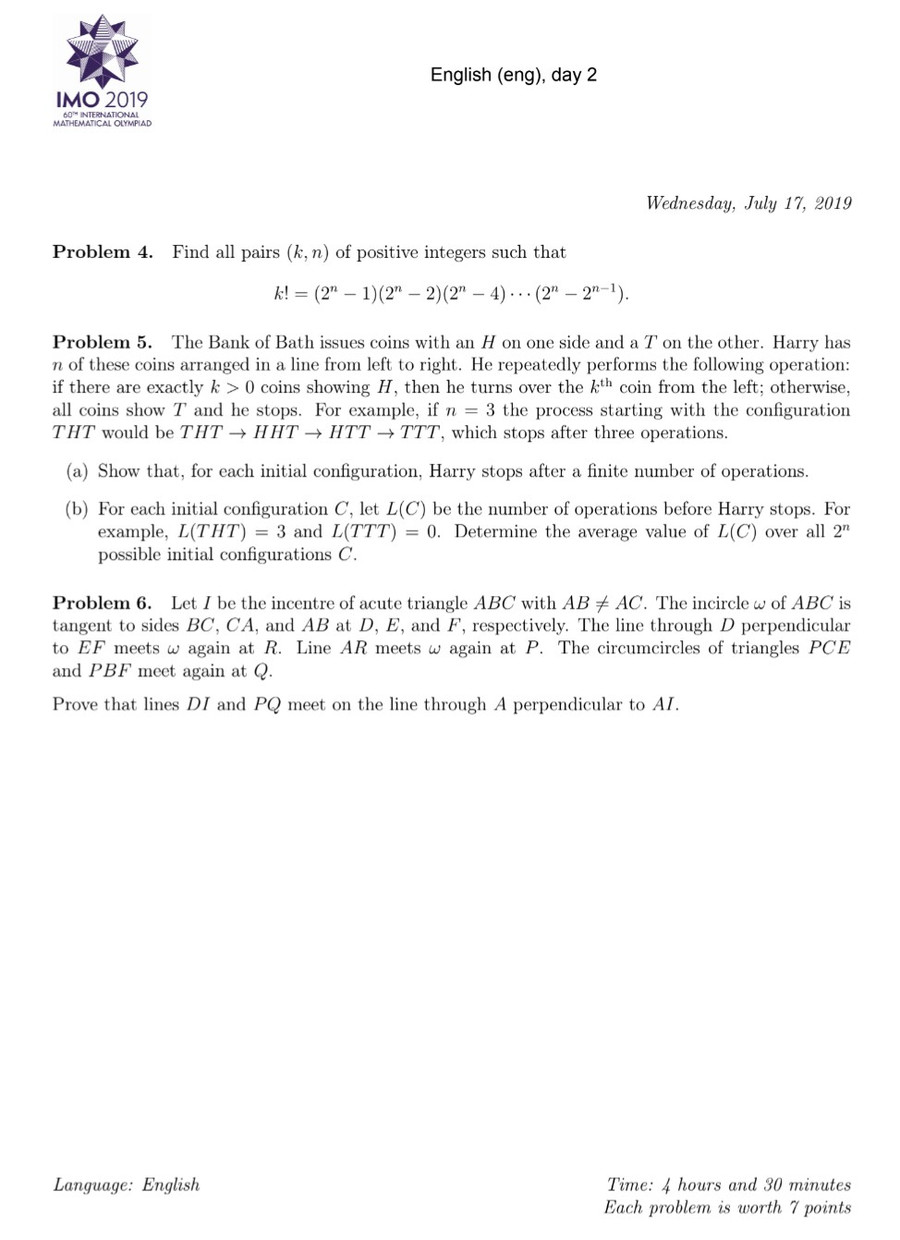 Đưa tên GS Hoàng Tụy vào bản dịch của đề thi tại IMO 2019 ảnh 1