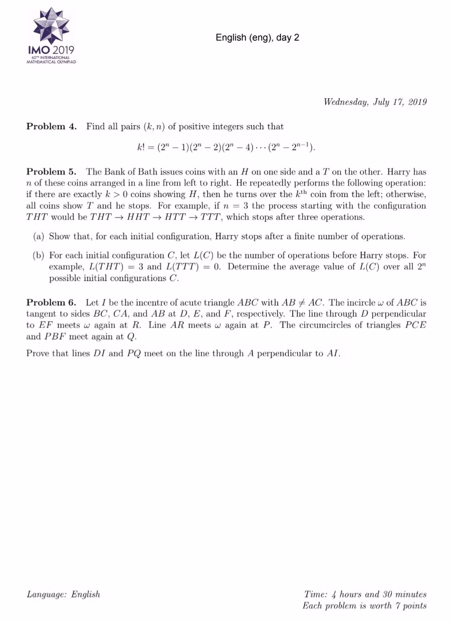 Đưa tên GS Hoàng Tụy vào bản dịch của đề thi tại IMO 2019 ảnh 1