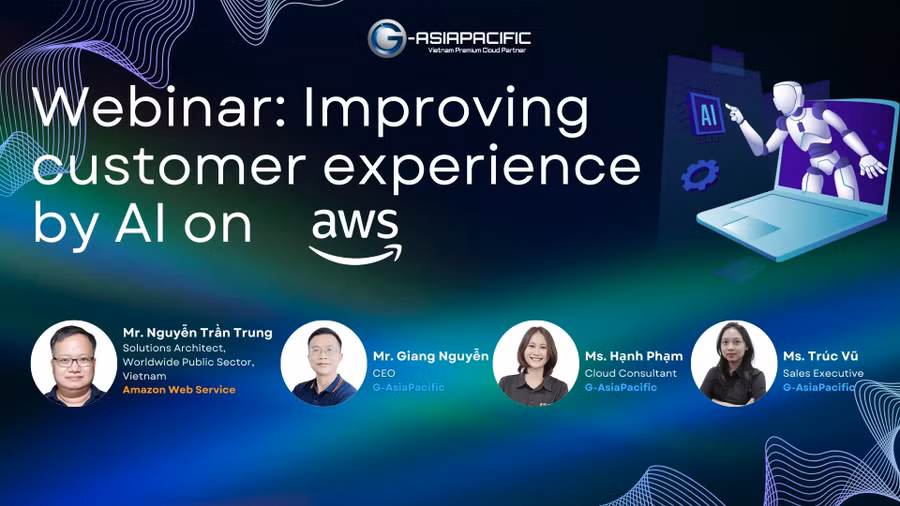 Các diễn giả tham gia hội thảo trực tuyến “Improving Customer Experience by AI on AWS”.