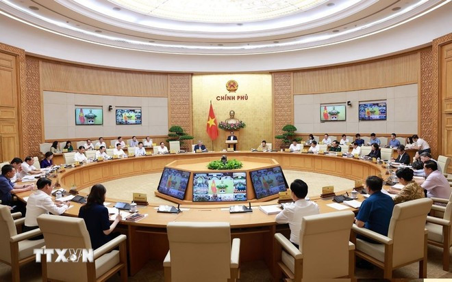 Phiên họp Chính phủ thường kỳ tháng 6 năm 2025 và Hội nghị trực tuyến Chính phủ với các địa phương. (Ảnh: Dương Giang/TTXVN). Phiên họp Chính phủ thường kỳ tháng 6 năm 2025 và Hội nghị trực tuyến Chính phủ với các địa phương. (Ảnh: Dương Giang/TTXVN).