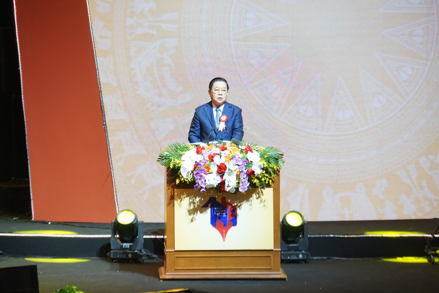 Ông Nguyễn Trọng Nghĩa - Trưởng Ban Tuyên giáo và Dân vận Trung ương phát biểu tại buổi lễ. Ảnh: Lê Nghĩa. dsc09224.jpg
