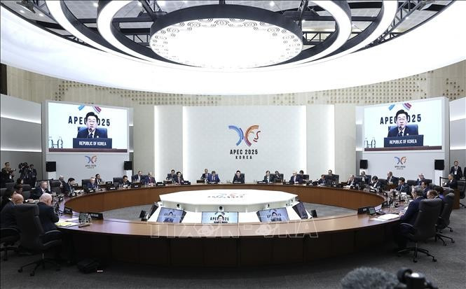 Tổng thống Hàn Quốc Lee Jae-myung phát biểu khai mạc. Ảnh: Lâm Khánh/TTXVN Tổng thống Hàn Quốc Lee Jae-myung phát biểu khai mạc. Ảnh: Lâm Khánh/TTXVN