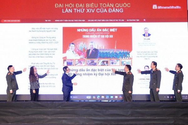 Giao diện Chuyên trang "Đại hội đại biểu toàn quốc lần thứ XIV của Đảng" trên Báo điện tử CAND.