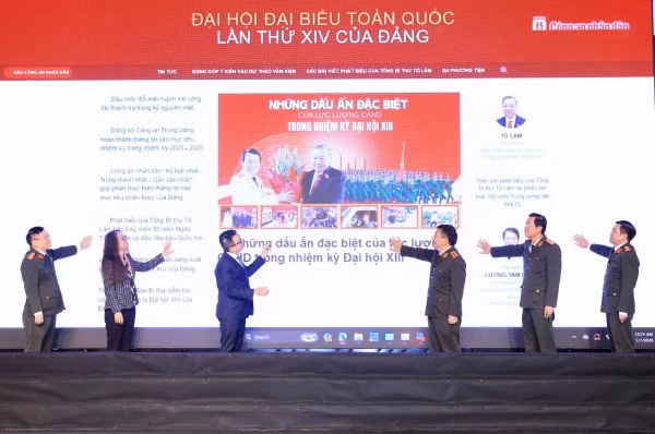Giao diện Chuyên trang "Đại hội đại biểu toàn quốc lần thứ XIV của Đảng" trên Báo điện tử CAND.
