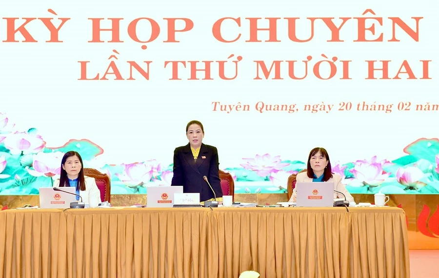 HĐND tỉnh Tuyên Quang khóa XIX khai mạc Kỳ họp chuyên đề lần thứ 12 xem xét thông qua các dự thảo nghị quyết.