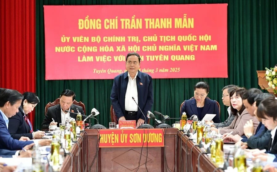 Chủ tịch Quốc hội Trần Thanh Mẫn phát biểu.