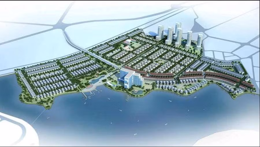 Phối cảnh dự án Khu đô thị sinh thái Sông Hồng Nam Đầm Vạc (ảnh Vĩnh Hà).