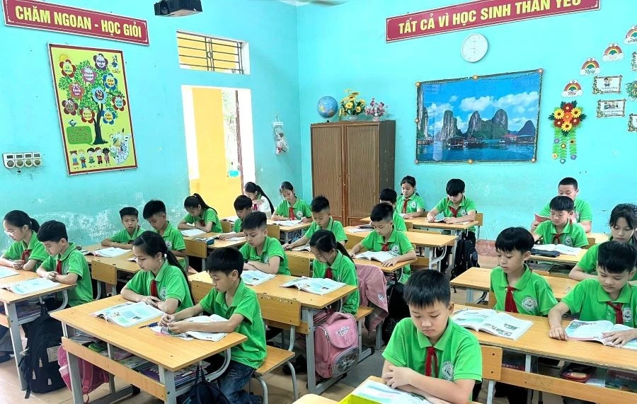 Giờ học của học sinh trường Tiểu học Đại An (xã Đại An, huyện Thanh Ba).