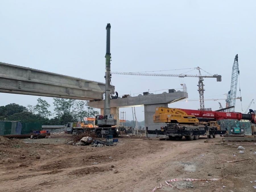 Tiến độ xây dựng cầu Phong Châu mới ở Phú Thọ
