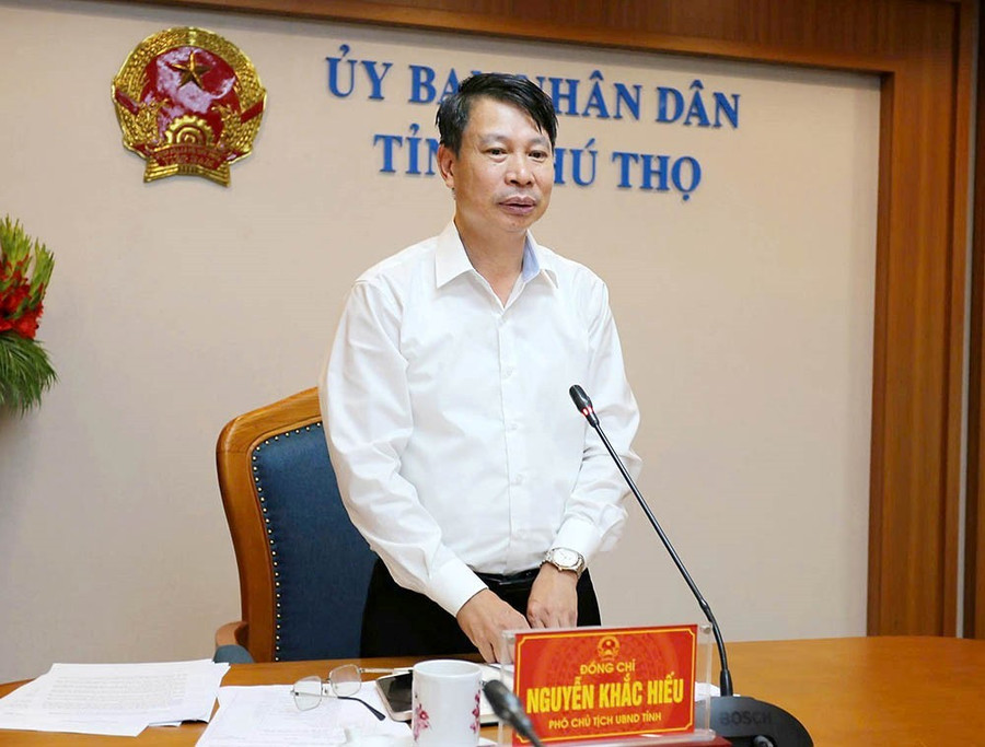 Ông Nguyễn Khắc Hiếu, Phó Chủ tịch UBND tỉnh Phú Thọ phát biểu. b.jpg