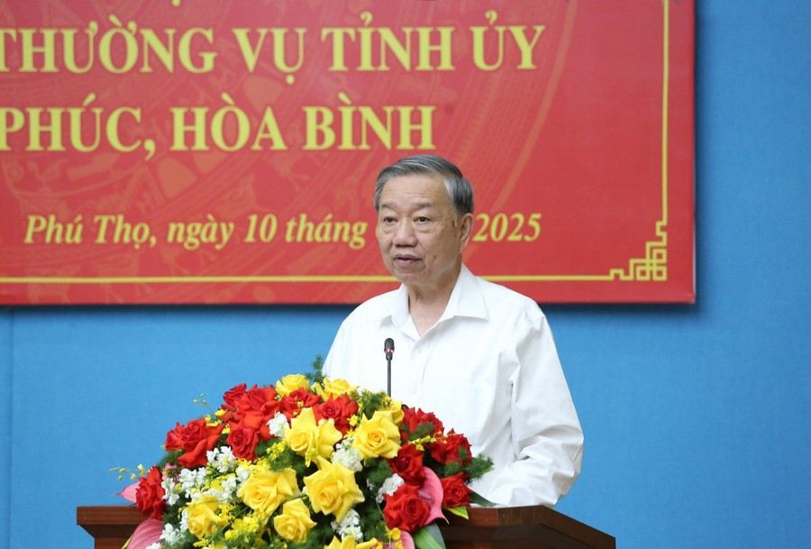 Tổng Bí thư Tô Lâm phát biểu chỉ đạo tại hội nghị.