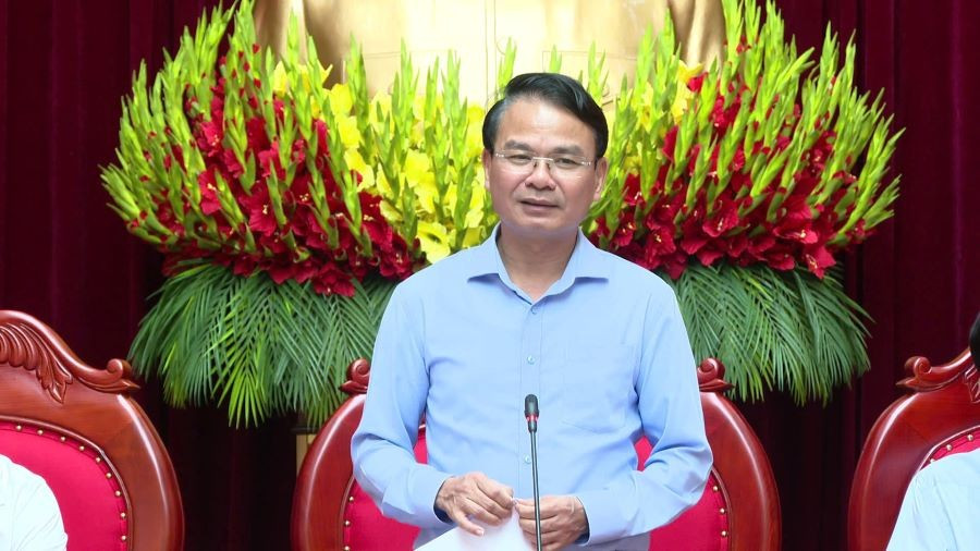 Ông Đặng Xuân Phong, Bí thư Tỉnh ủy Vĩnh Phúc phát biểu tại hội nghị. phong.jpg