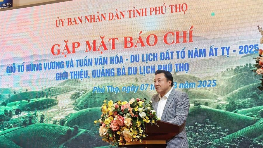 Ông Nguyễn Huy Ngọc, Phó Chủ tịch UBND tỉnh Phú Thọ phát biểu. z6384028687514-7e5d2341771f7d9018670866532c9d95.jpg