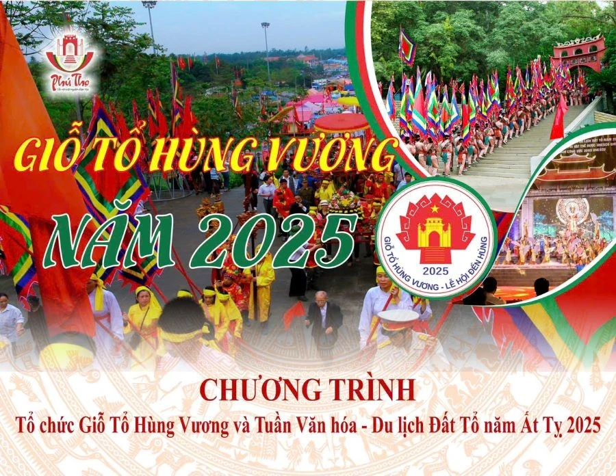 Giỗ Tổ Hùng Vương và Tuần Văn hóa - Du lịch Đất Tổ năm Ất Tỵ - 2025 diễn ra từ ngày 29/3 đến ngày 7/4/2025 (tức từ ngày 1/3 đến hết ngày 10/3 Âm lịch).