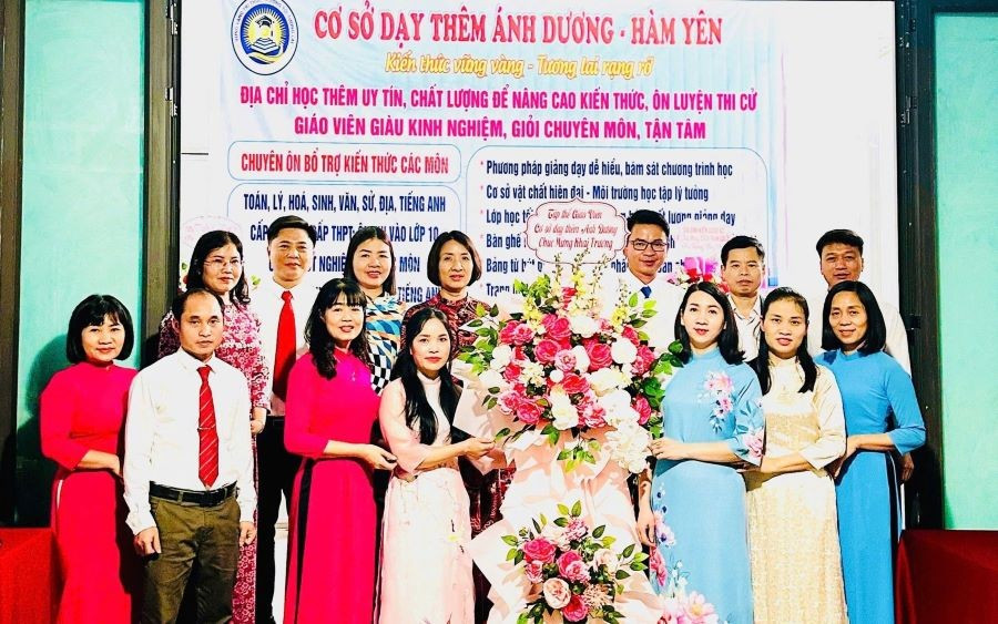 Cơ sở dạy thêm Ánh Dương (thị trấn Hàm Yên, huyện Hàm Yên, tỉnh Tuyên Quang) được cấp phép dạy thêm.