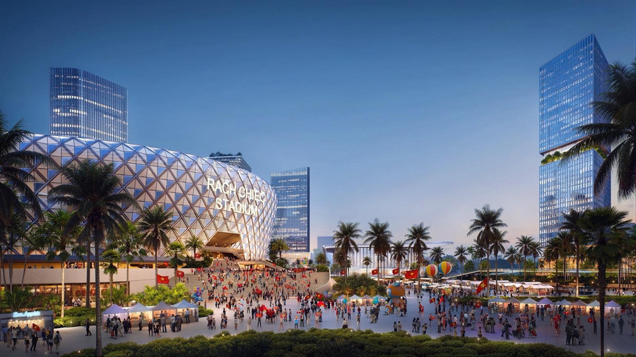 Phối cảnh sân vận động quy mô tới 70.000 chỗ ngồi tại Khu liên hợp Thể dục Thể thao Quốc gia Rạch Chiếc