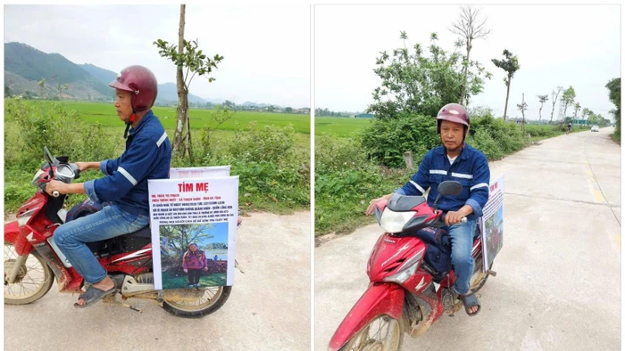 Anh Trường và chiếc xe máy rong ruổi tìm mẹ hơn 1 tháng nay.