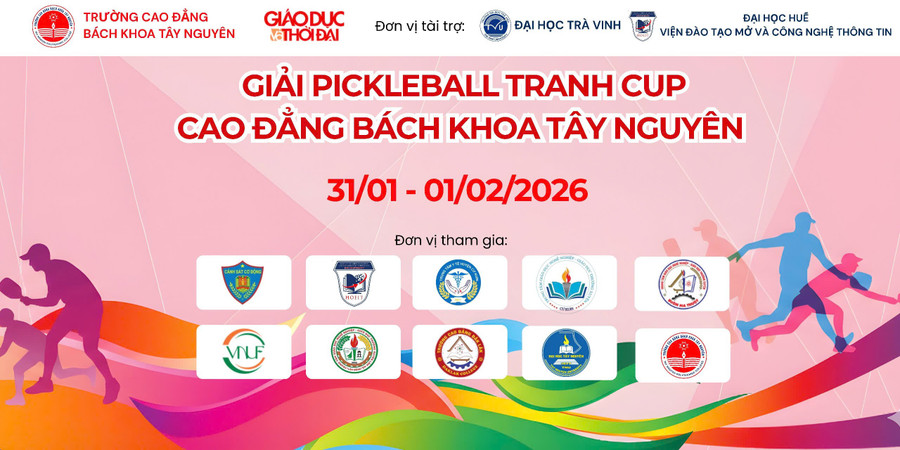 100 vận động viên sẽ tranh tài tại Pickleball Cup Cao đẳng Bách khoa Tây Nguyên 2026.