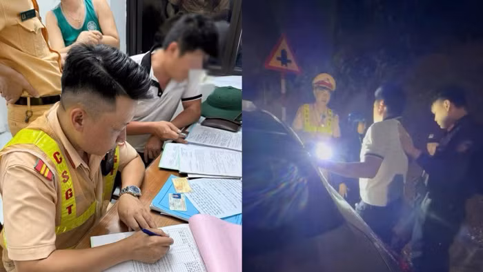 Lực lượng CSGT kiểm tra, xử lý vi phạm với tài xế có nồng độ cồn. (Ảnh: CATQ)
