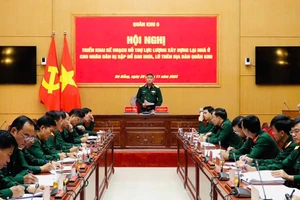 Trung tướng Lê Ngọc Hải - Tư lệnh Quân khu 5 chủ trì Hội nghị. 