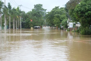 Thôn Cẩm Toại xã Hòa Vang ngập hơn 1,5m.