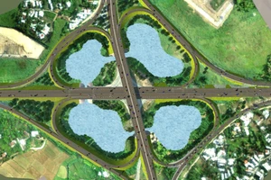 Phối cảnh dự nút giao QL14B với cao tốc Đà Nẵng - Quảng Ngãi (thuộc địa phận xã Bà Nà). 