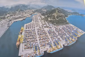 Phối cảnh dự án Đầu tư xây dựng tổng thể Bến cảng container Liên Chiểu có tổng mức đầu tư dự kiến là 45.268 tỷ đồng. 