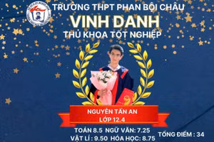 Nguyễn Tấn An được Trường THPT Phan Bội Châu (Đà Nẵng) vinh danh. 