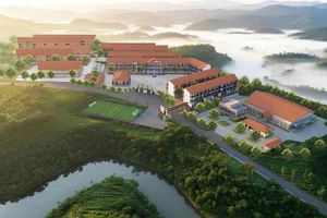 Phối cảnh Trường phổ thông dân tộc nội trú liên cấp Tiểu học – THCS Hùng Sơn.