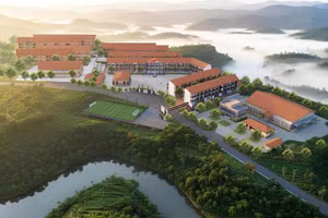 Phối cảnh Trường phổ thông dân tộc nội trú liên cấp Tiểu học – THCS Hùng Sơn.