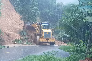 Một số đường ở miền núi Đà Nẵng bị sạt lở do mưa lớn kéo dài.