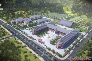 Phối cảnh Trường phổ thông nội trú, bán trú Tiểu học và THCS Tây Giang. Ảnh: BQL dự án đầu tư xây dựng các công trình dân dụng, công nghiệp và hạ tầng kỹ thuật Đà Nẵng