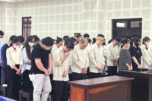 Các bị cáo tại phiên tòa.