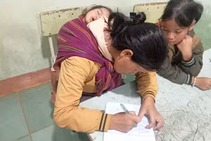 Học viên trong lớp học của cô Dương Thị Kiều.