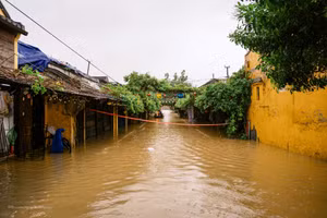 Phố cổ Hội An (TP Đà Nẵng) ngập lụt. 