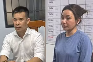 Cặp vợ chồng Việt kiều tại cơ quan công an. (Ảnh: CACC)