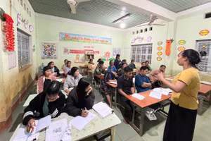 Lớp học của cô Ngọc. Ảnh: T.H