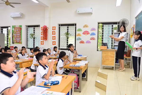 Những giờ học "hạnh phúc" của học sinh Trường Tiểu học Hội Hợp B, phường Vĩnh Yên (Phú Thọ).
