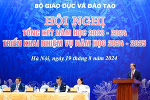 Bộ trưởng Nguyễn Kim Sơn phát biểu bế mạc Hội nghị.