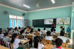 Giờ học tại Trường Tiểu học Võ Thị Sáu.