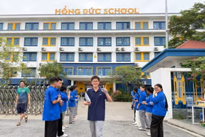 Thí sinh thi vào lớp 10 tại Hồng Đức School (Hưng Yên).